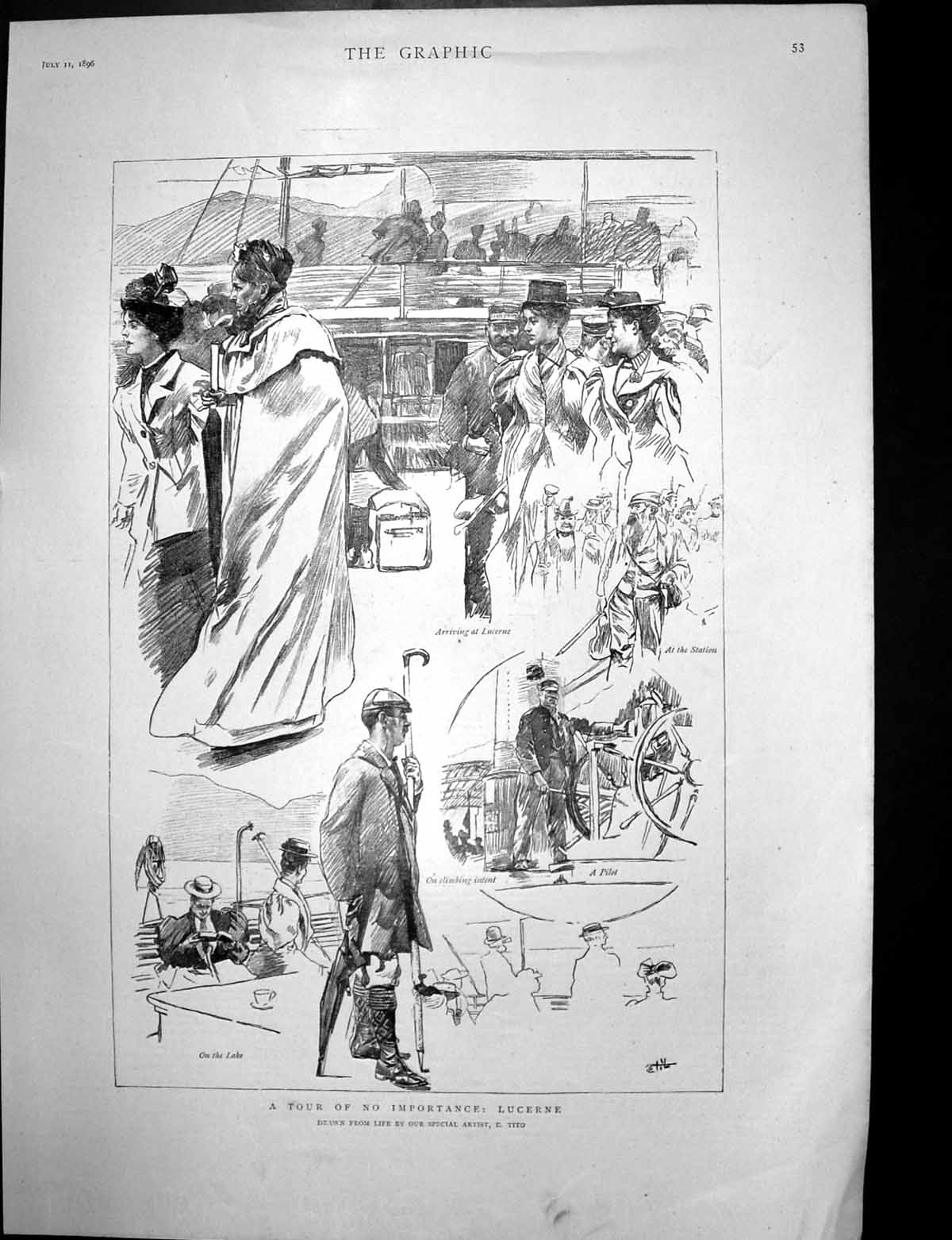 Old Antique Print Tour Lucerne Warships Castalia Nordenfelt Novgorod 1896 19th