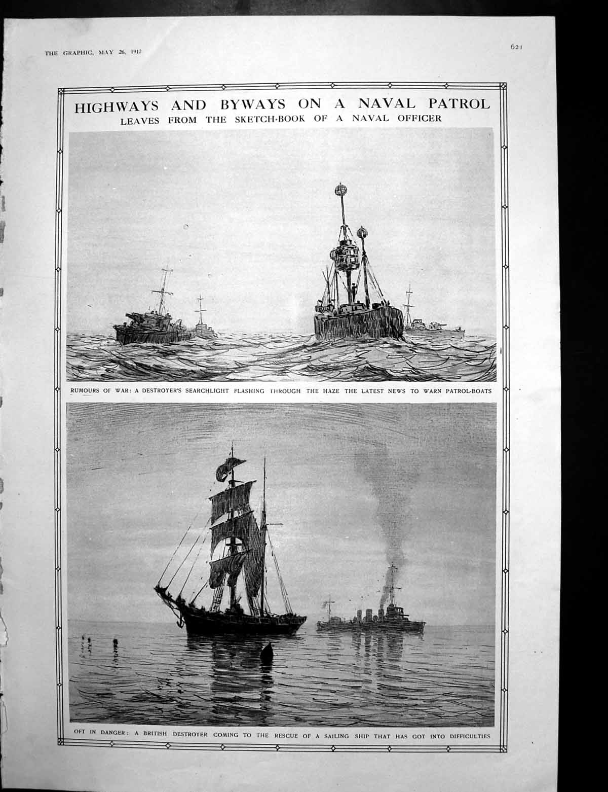 Antique Print Naval Patrol Destroyers Making Roads From Refuse Clinker1917 20th