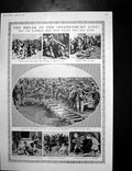 Antique Old Print Hindenburg Line Wounded Russia Plan Free Poland Map 1917 20th