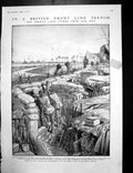 Antique Old Print British Front Line Trench Zeppelin Crater Bomb Maldon 1915