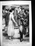 Antique Old Print Sier On Leave Woman Station Yeoman Guard Savoy Opera 1917