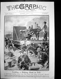 Antique Print British Naval Gun Sent Italy Destroying Virgin Montauban 1917