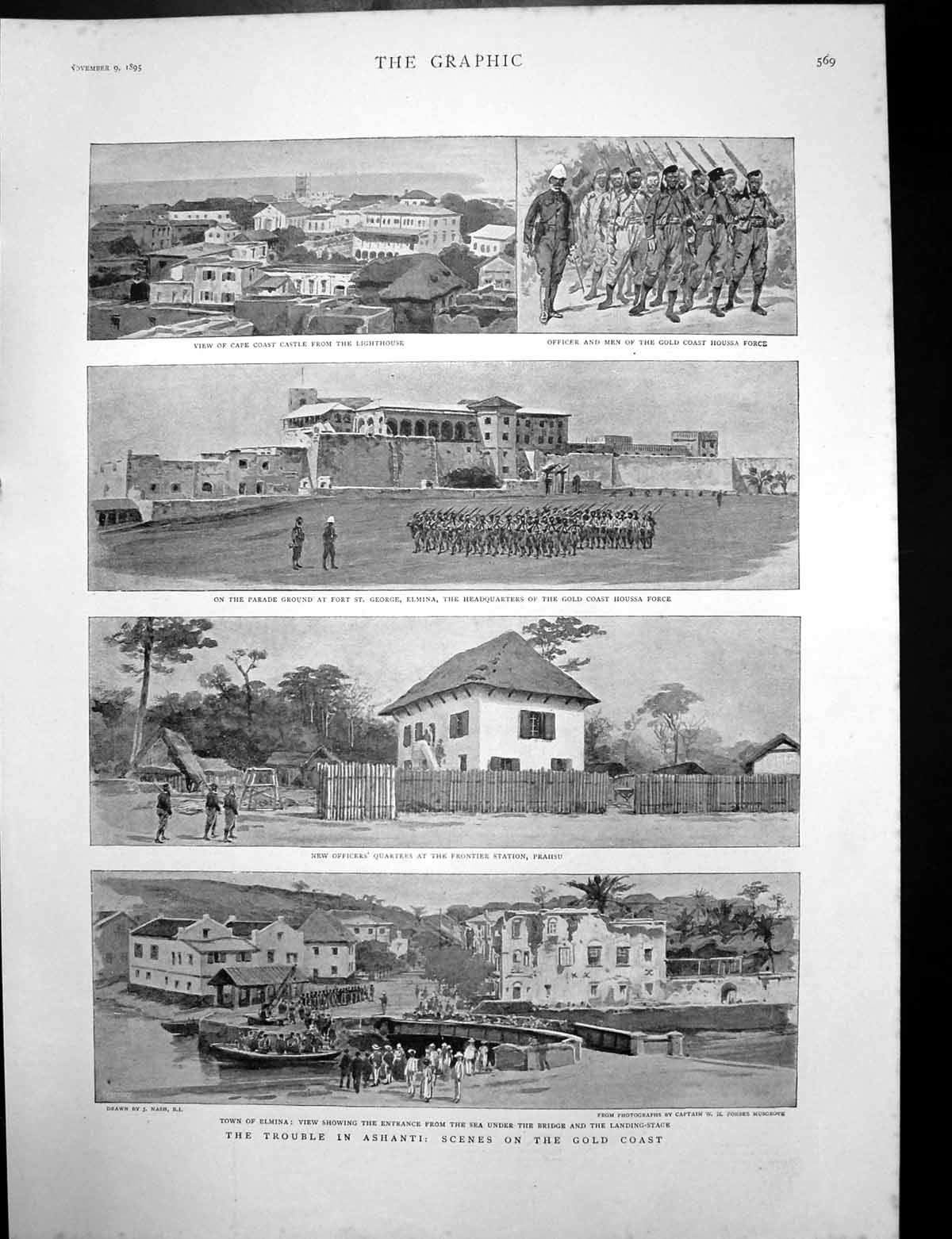 Antique Old Print Trouble Ashanti GCoast Trial Marquis De Nayve Murder 1895