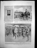 Antique Old Print Japanese Army Commander Shinbashi Tokio Gorillas Zoo 1904