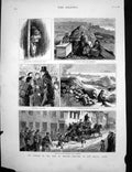 Antique Old Print Distress West Ireland Eau De Suez Vaccine De La Bouche 1880