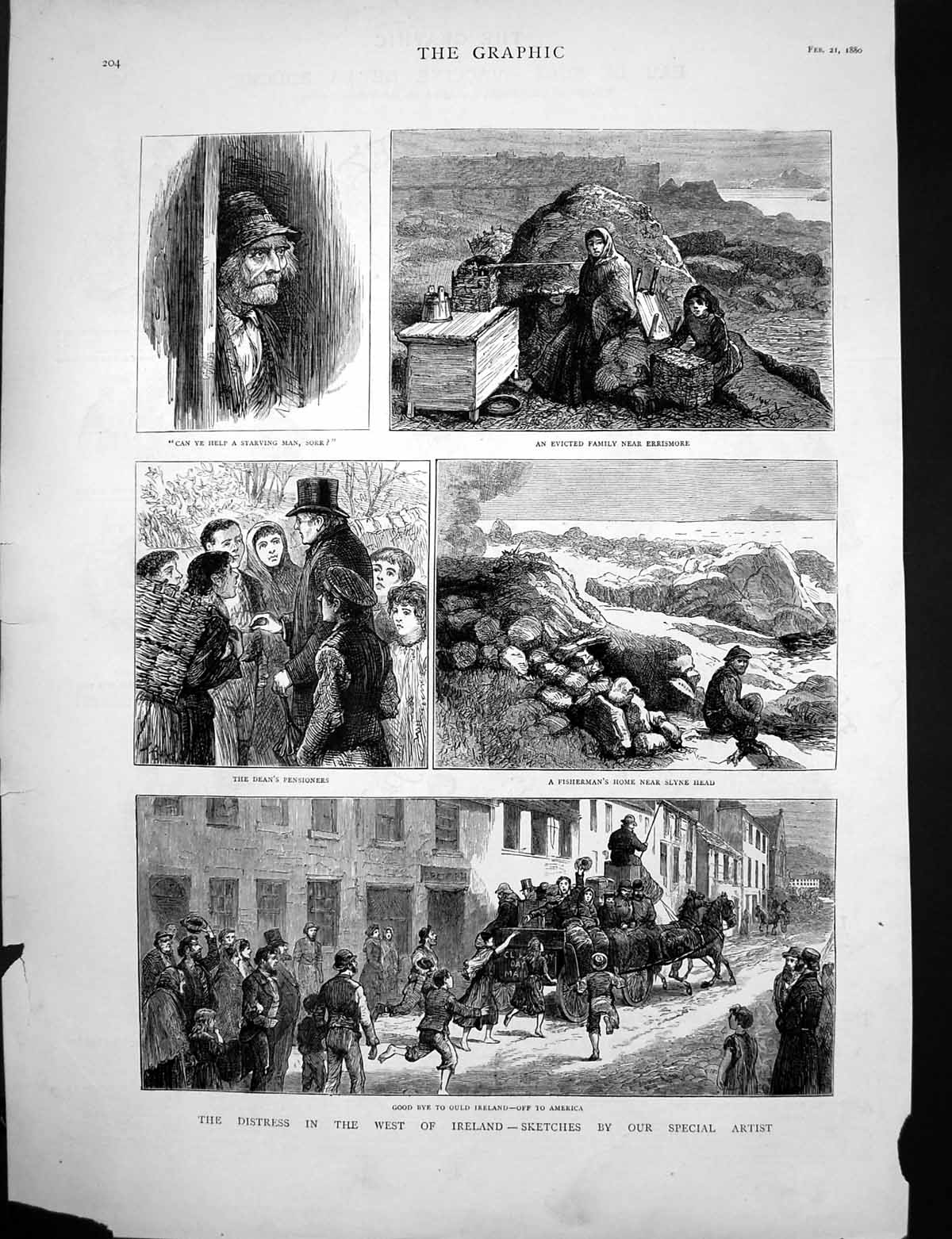 Antique Old Print Distress West Ireland Eau De Suez Vaccine De La Bouche 1880