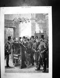 Old Antique Print Lloyds Loss Book Reading Room Caller Lutine Table 1886 19th