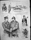 Antique Old Print Prince Wales Berlin German Emperor Mounted Soudanese C1890