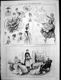Antique Old Print Labour Demonstration Paris Sunday In Park Gale Paris C 1890