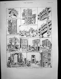 Antique Print Buddhist Memorial Mounds Sanchi India Judge Bristowe Qc 1889 19th