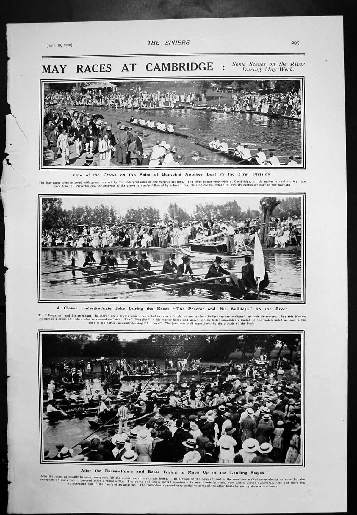 Antique Print May Races Cambridge German Parliament Guide London Rally 1920