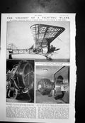 Antique Old Print Chassis Fighting Plane Bank Vault Wind Up Mannequin 1926 20th