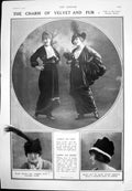 Antique Old Print Fashions Velvet And Fur Wonders The Deep Women Pipes 1913