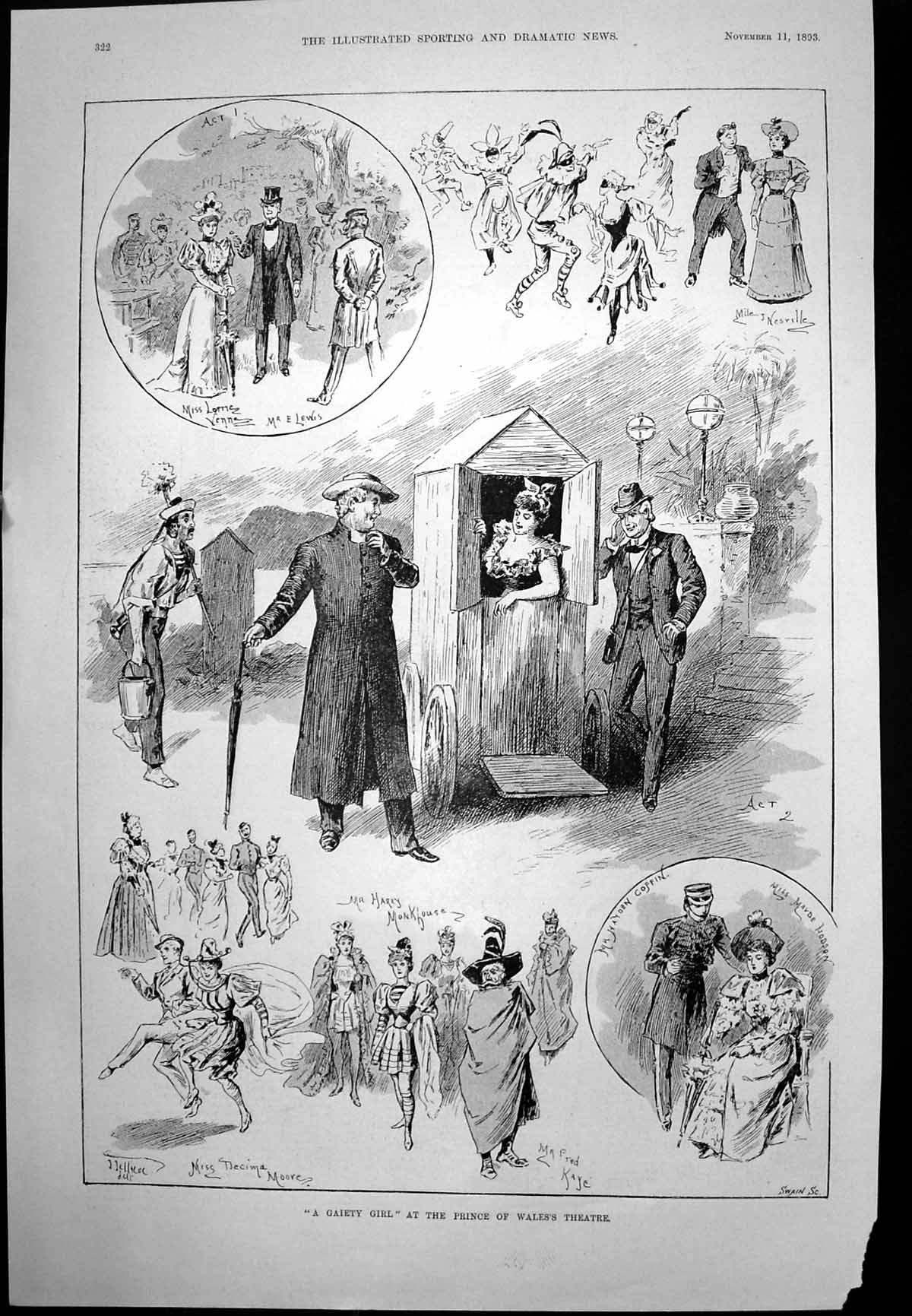 Old Gaiety Girl Prince Wales TheatreLadies Whispering Secret 1893