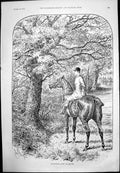 Old Cub-Hunting Lying In Ambush Horse Rider Mr Morritt Illusion 1892 Victorian