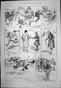 Original Old Antique Print A Poet'S Derby The Demon'S Only Derby G Temple 1901
