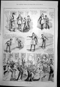 Antique Print Floor Children Make Slide Butter Dancers Slip Beecham'S 1889 19th