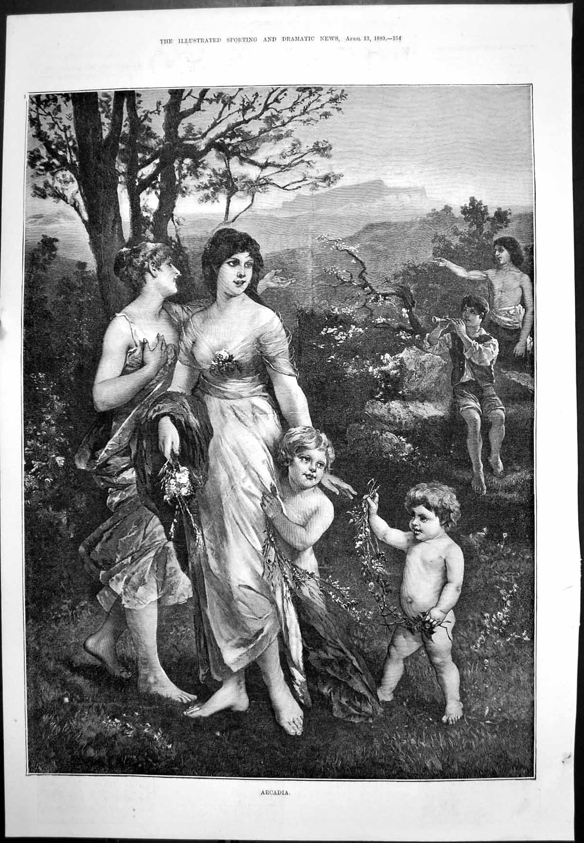 Old Print Arcadia Lady Infants Children Tree Beecham'S Pills Advert 1889 19th