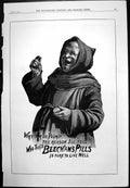 Old Print Beecham'S Pills Advert Monk Oxford Cambridge Cricket Match 1889 19th