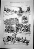 Old Print Trip To India Sporting And Prospecting Beecham'S Pills Ad 1890 19th