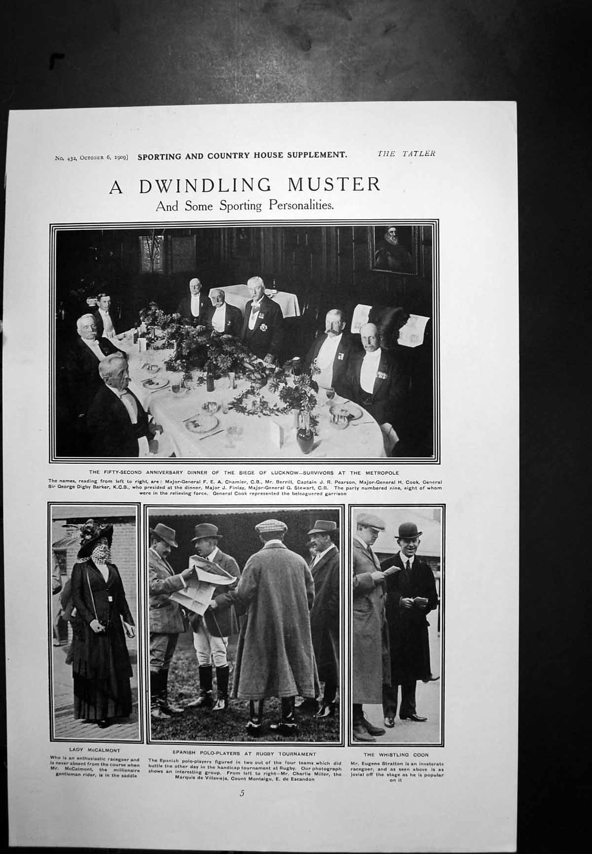 Antique Print Siege Lucknow Dinner 52Nd Anniversary Mr Vincent Edwards 1909