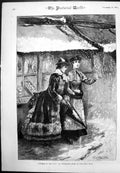 Old Print Brighton In The Snow Two Ladies King'S Road Deserted Pier 1882 19th