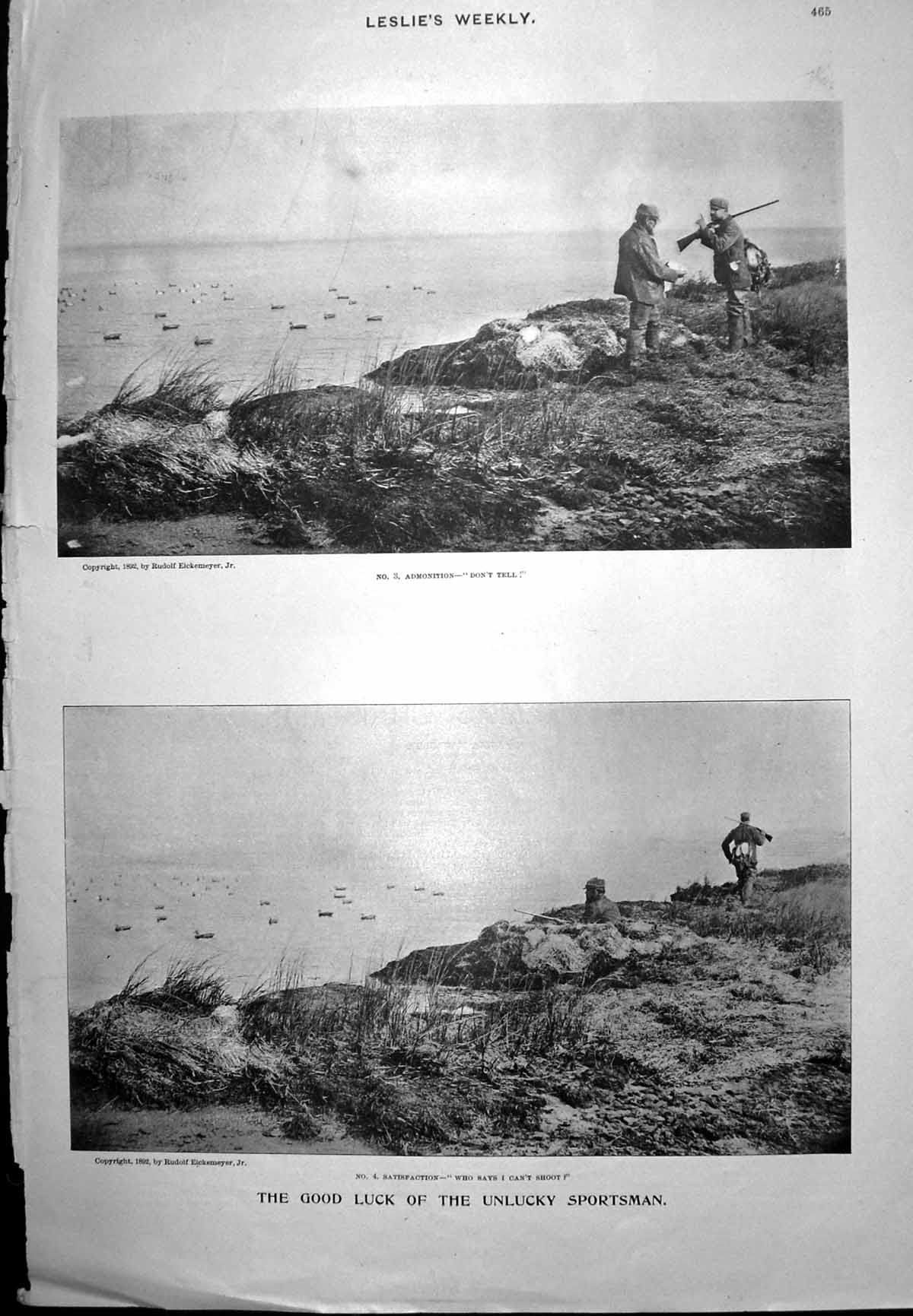 Antique Print Duck Shooting Shared Spoils Mrs Austin Walked Down Aisle 1898