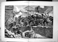 Original Old Antique Print War Between Servia Bulgaria Fight Pirot 1885 19th