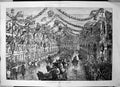 Antique Print Queen Liverpool Royal Procession Passing Along Castle St 1886