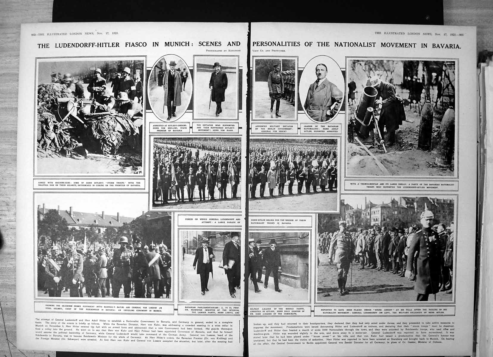 Antique Print Nationalist Movement Bavaria Adolf Hitler Herr Von Kahr 1923 20th