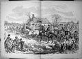 Antique Old Print Hunting Field John Leech Horses Geese Children Riders 1892