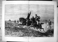 Original Old Antique Print Chasse Au Renard Guillaume Regamey Hunting Dogs 1874