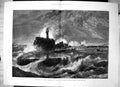 Antique Old Print Storms Floods Destruction Part Admiralty Pier Dover 1877 19th