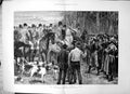 Old Antique Print State Ireland Stopping Hunt A O'Kelly Sticks Forks 1881 19th