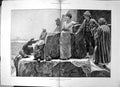Original Old Antique Print Tourists Ascending Great Pyramid R C Woodville 1887