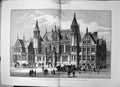 Old Antique Print New Law Courts Birmingham Foundation Stone Queen 1887 19th