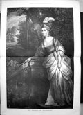 Original Old Antique Print Portrait Duchess Devonshire Sir Joshua Reyns 1894