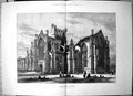 Original Old Antique Print Exterior Melrose Abbey Gravestones S Read 1881 19th