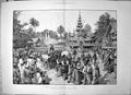 Original Old Antique Print Buddhism Burmah Installation Phoongye Priest 1887