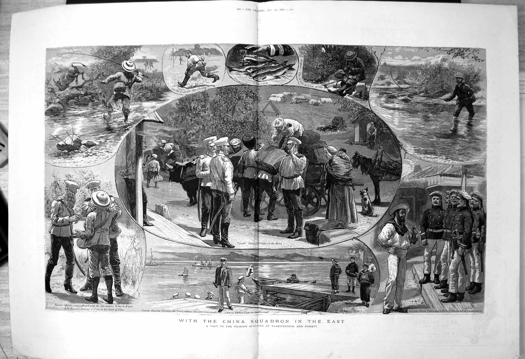 Old China Squadron East Visit Russian Stations Vladivostock Posiett 1887 19th