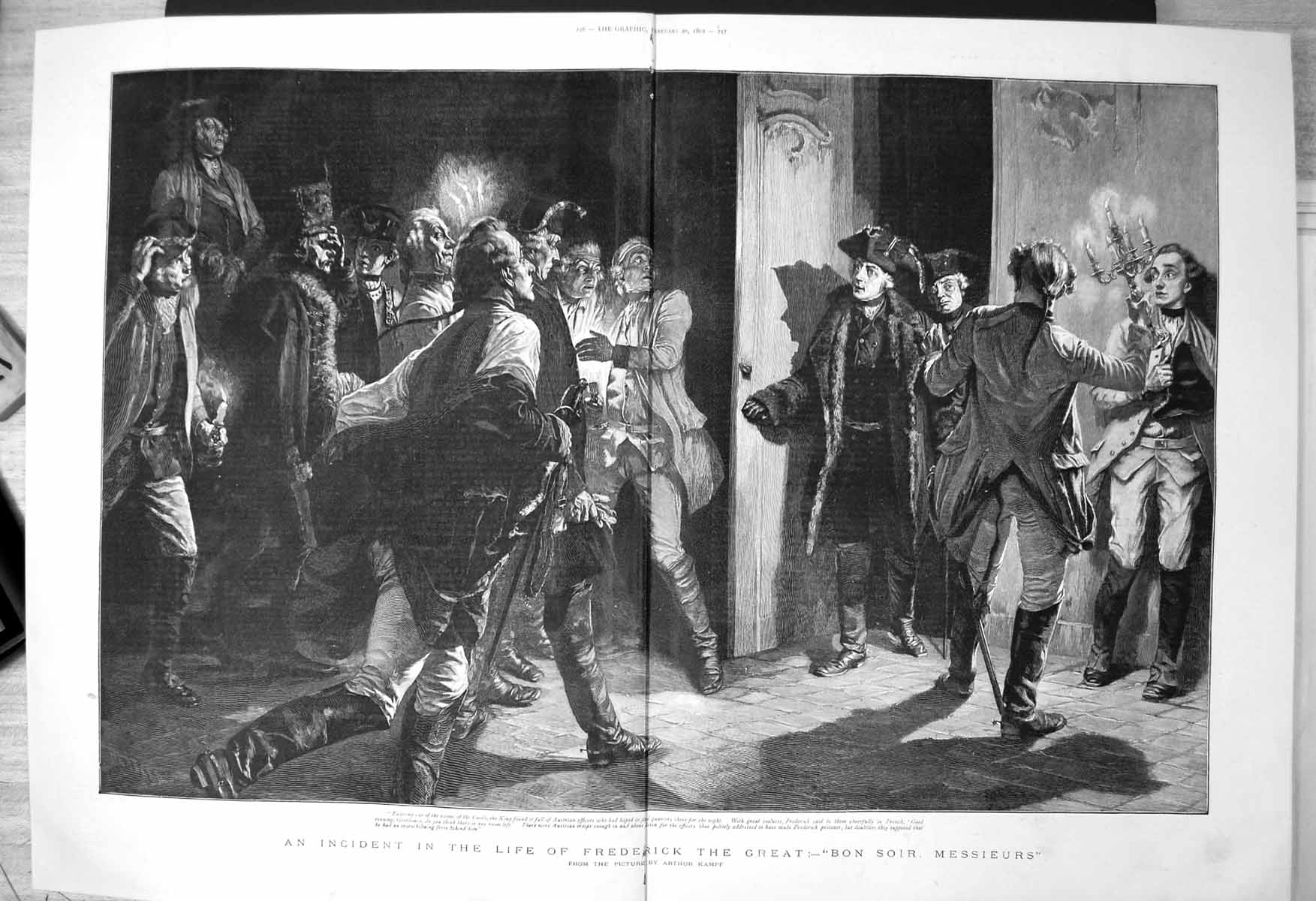 Old Frederick Great Entering Castle Full Austrian Troops A Kampf 1892 Victorian
