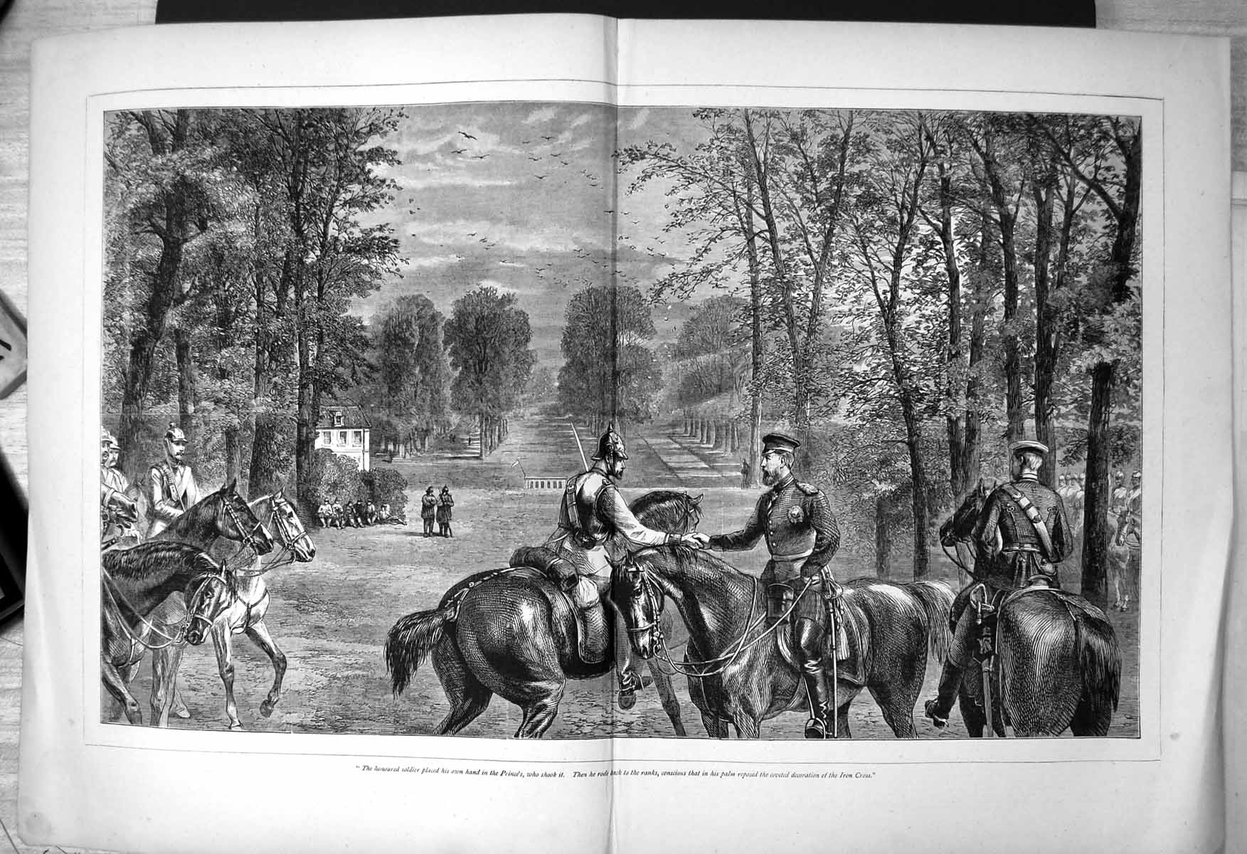 Old Honoured Sier Shook Hands Prince Rode Back Ranks Iron Cross 1870 Victorian