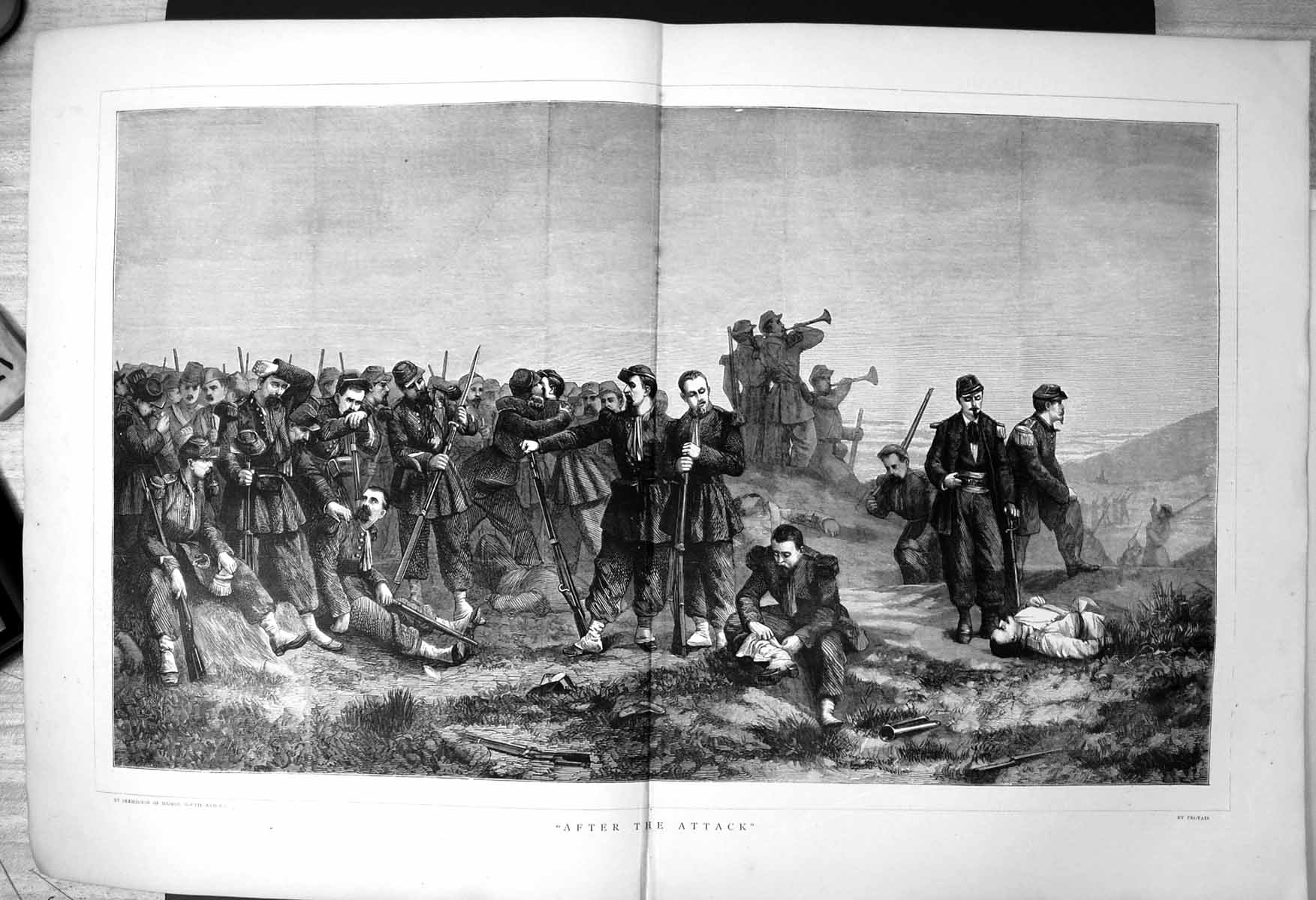 Antique Print After The Attack Siers After Battle Injured Dead Protais 1870