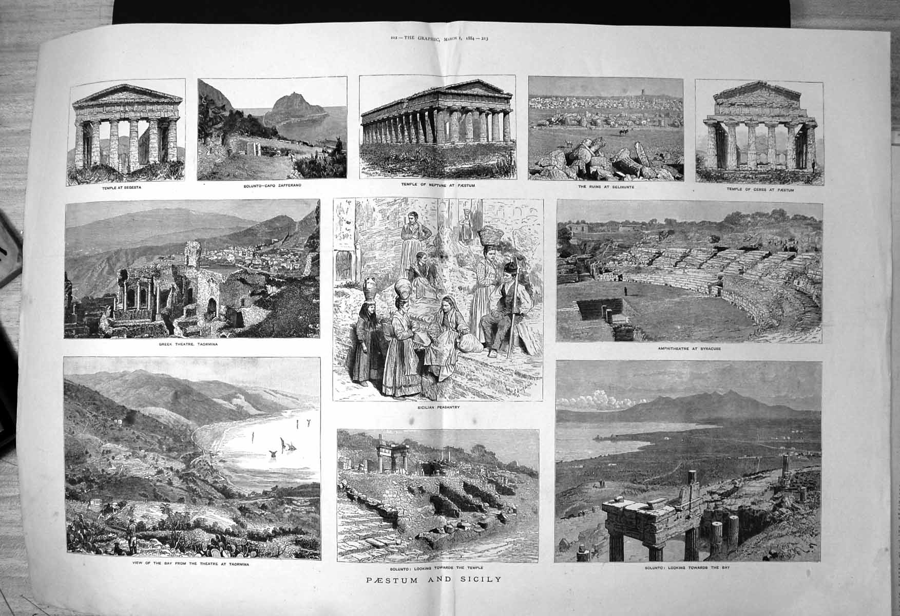 Old Paestum Sicily Temple Neptune Ceres Ruins Selinunte Syracuse 1884 Victorian