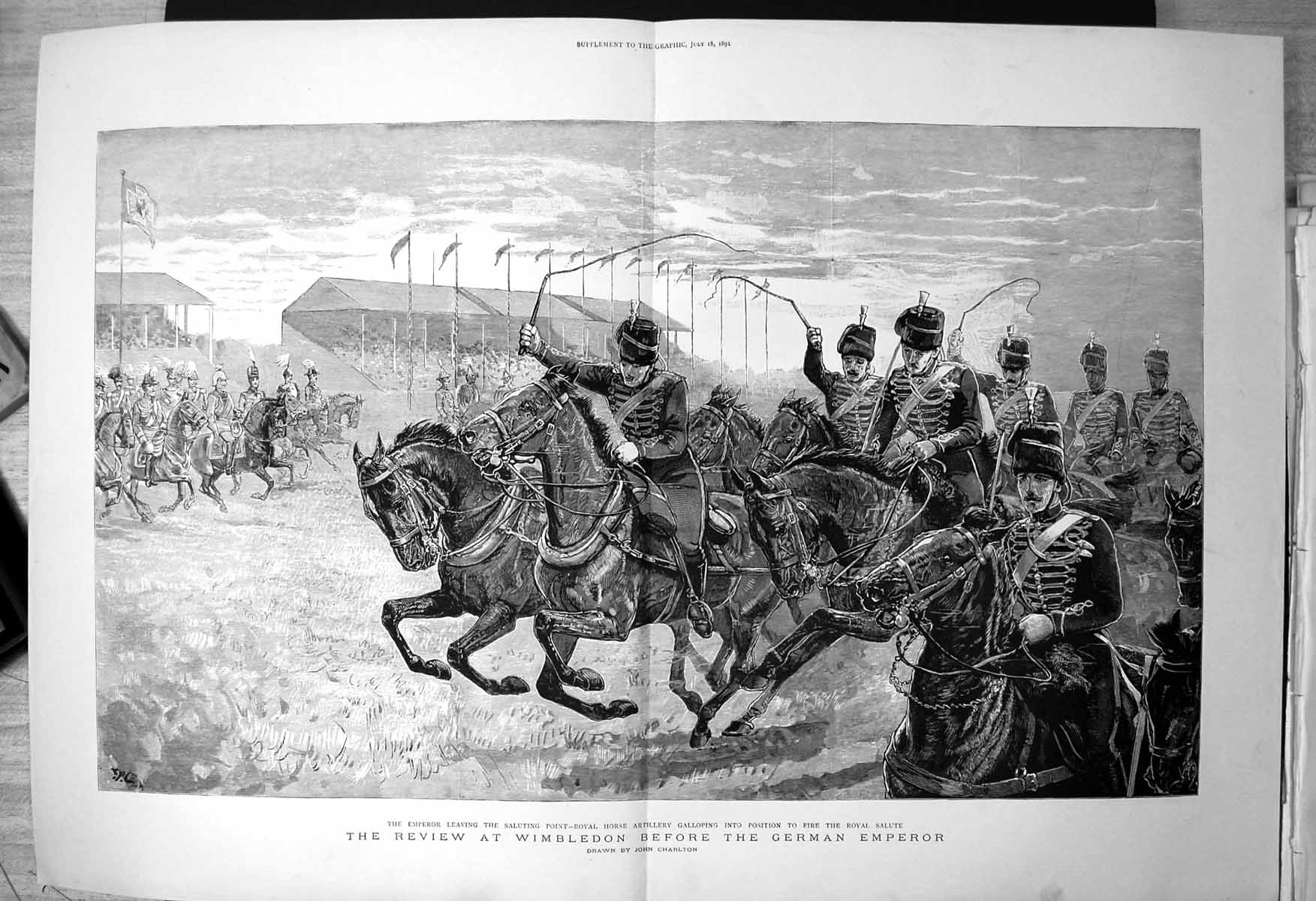 Old Review Wimbledon Before German Emperor Royal Horse Artillery1891 Victorian