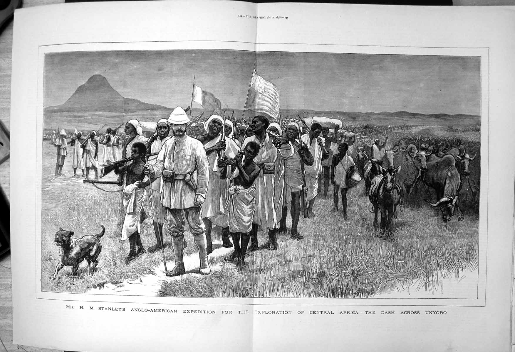 Old Print Stanleys Expedition Exploration Africa Dash Across Unyoro 1878 19th