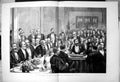 Antique Print Savage Club Dinner Portrait Group Tables Listening Music 1880