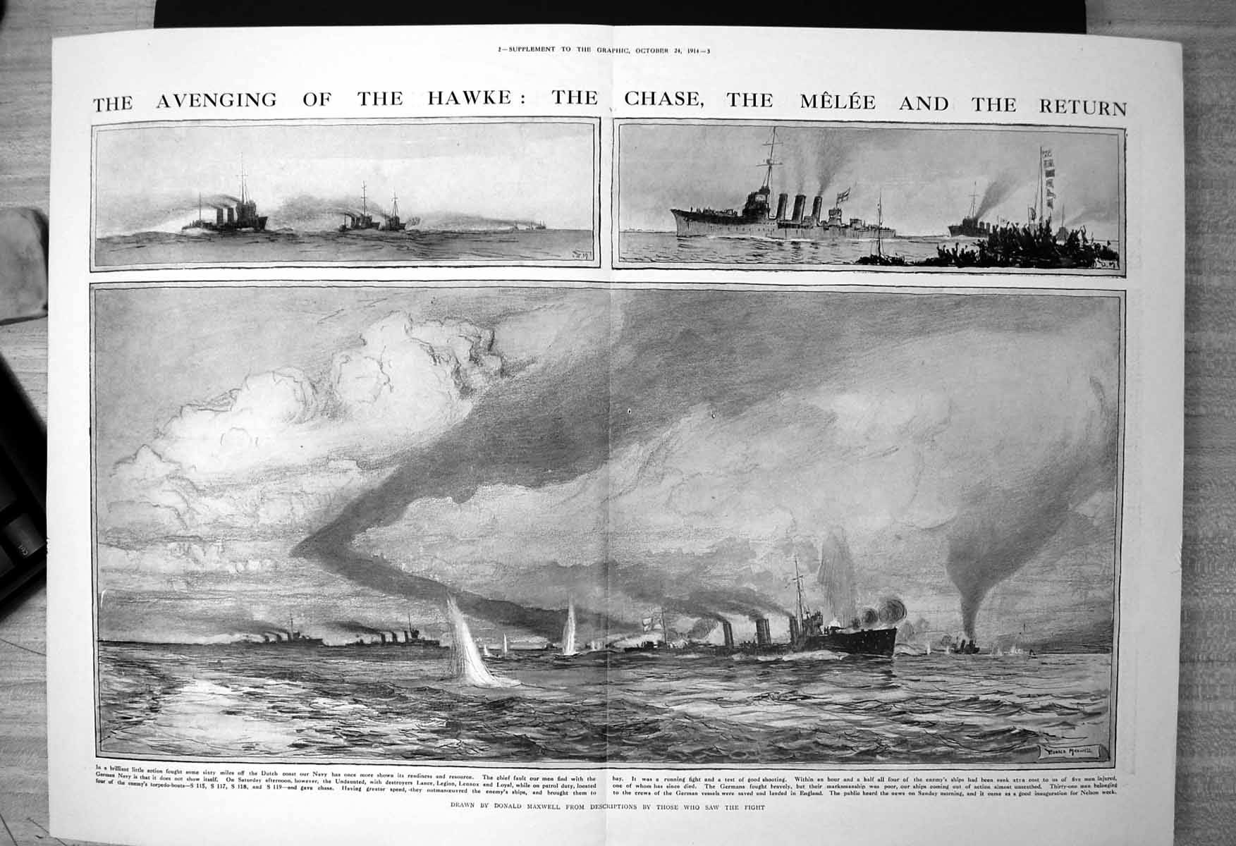 Old Avenging Hawke Chase Melee Return Navy Dutch Coast D Maxwell1914 20th