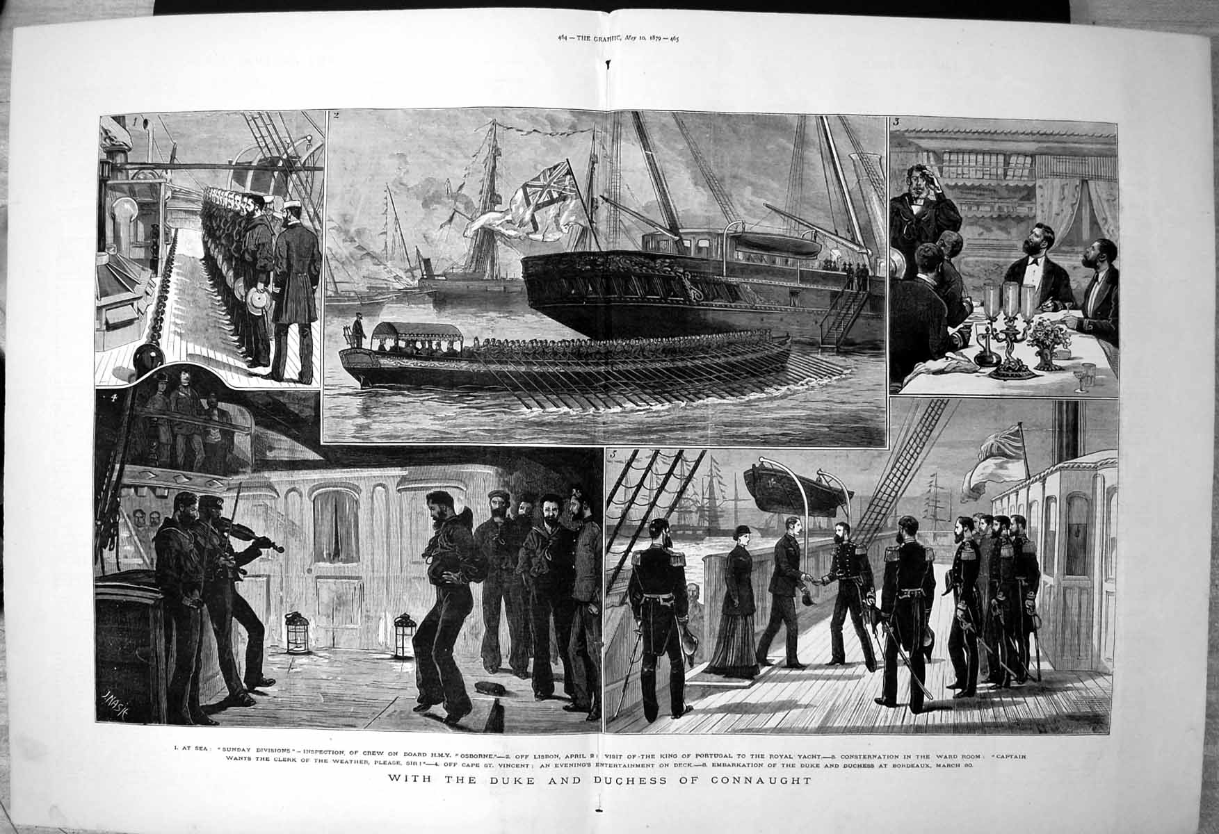 Old Duke Duchess Connaught Board Hmy Osborne Visit King Portugal 1879 Victorian