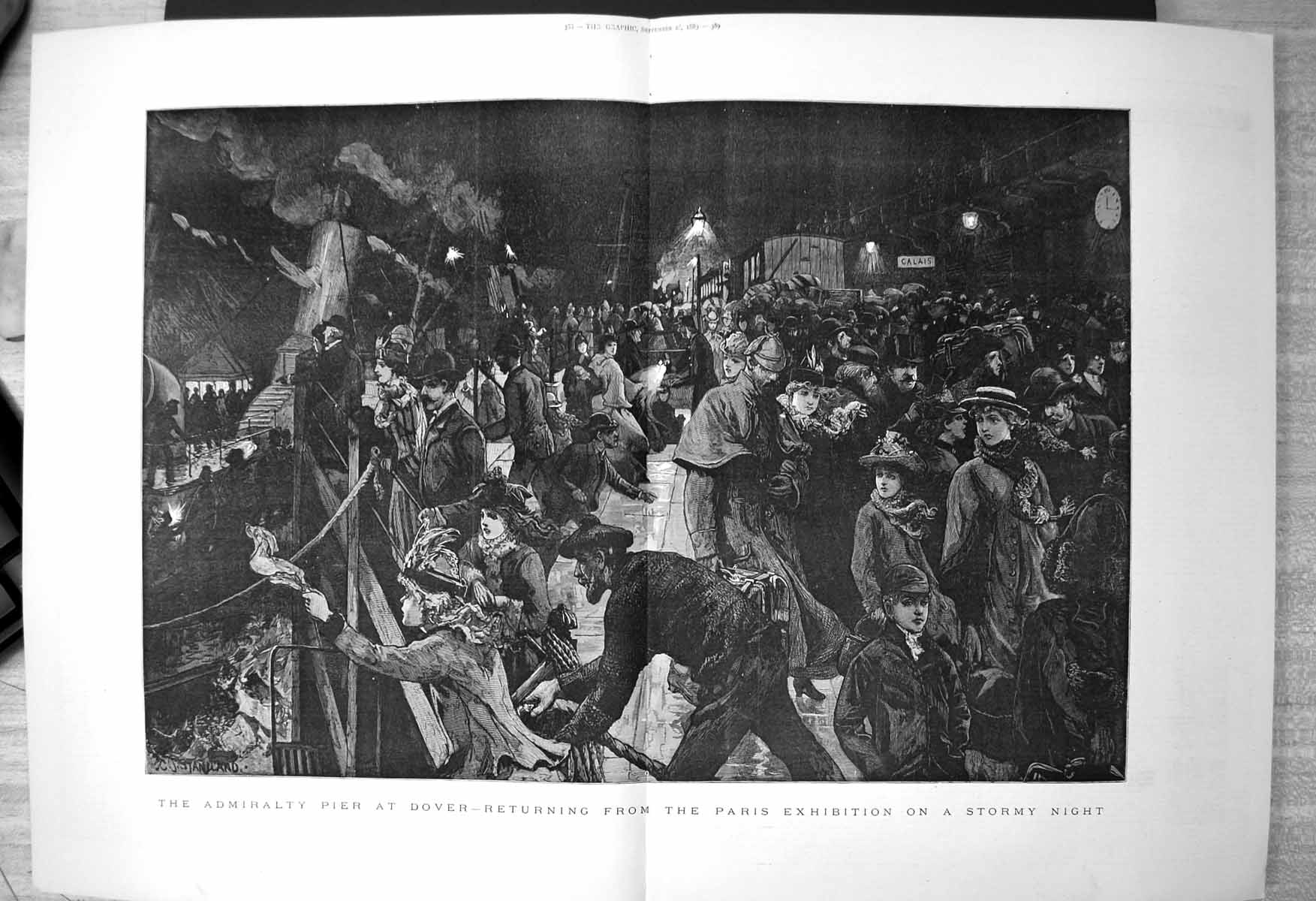 Old Admiralty Pier Dover Returning Paris Exhibition Stormy Night 1889 Victorian